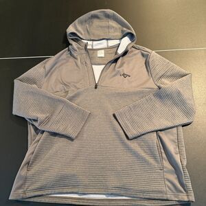 Callaway Mens Opti-Dri Textured 1/4 Zip Golf Hoodie XXL Charcoal Gray Pullover